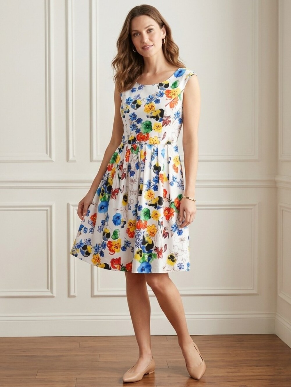Ellen Tracy multi-floral fit & flare dress 10